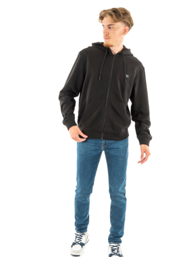 Sweat calvin klein jeans woven label zip beh black