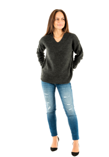 Pull hiver only camilla dark grey melange