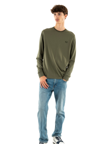 Tee shirt manches longues fred perry twin tipped w49 laurel wreath green / nig
