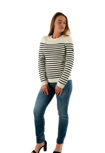 Pull hiver saint james marée ll r kf écume/navy