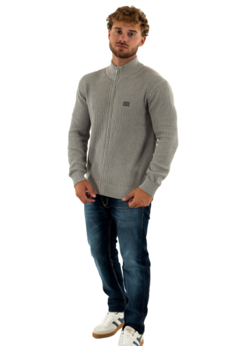 Gilets cardigans calvin klein jeans woven label zip p41 grey heather