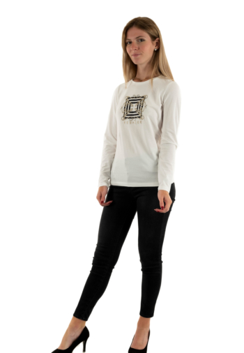 Tee shirt manches longues yes zee t034 s702 0157 avorio