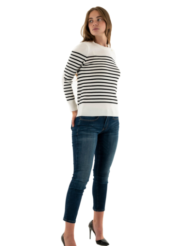 Pull hiver saint james bregancon t0 blanc/noir