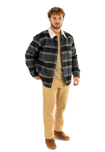 Blousons et vestes tommy jeans check sherpa bds black check