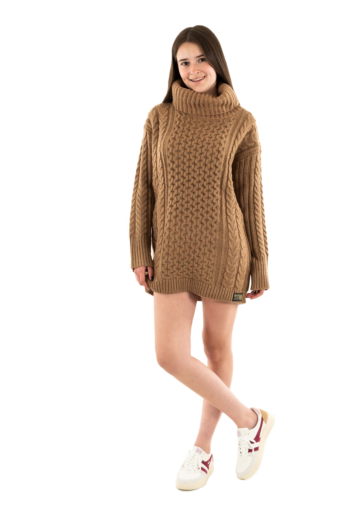 Robe superdry rollneck cable b9o island caramel twist