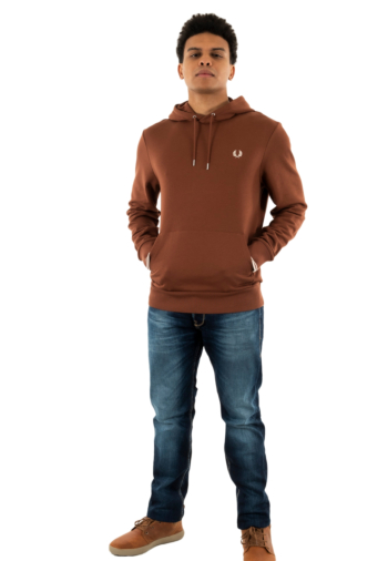 Sweat fred perry tipped hooded sweatshirt w52 whisky brown / porridge m