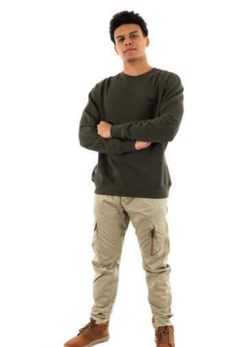 Sweat superdry essential logo crew 3jz dark grey green