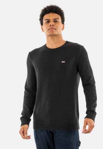 Pull leger tommy jeans slim essntls bds black