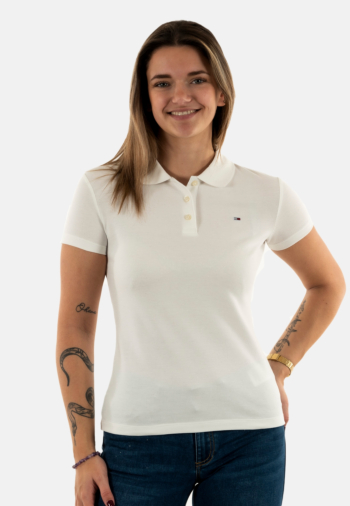 Polos tommy jeans slim essential ybl ecru