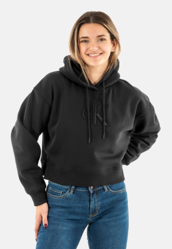 Sweat calvin klein jeans raised embroidery ck beh ck black