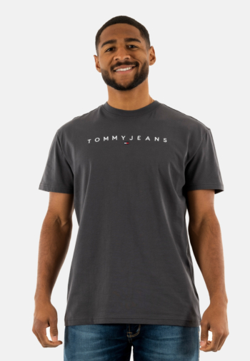 Tee shirt tommy jeans reg linear logo pt2 washed black