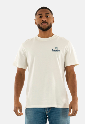 Tee shirt timberland illustrated tree logo back graphic cm91 vintage white