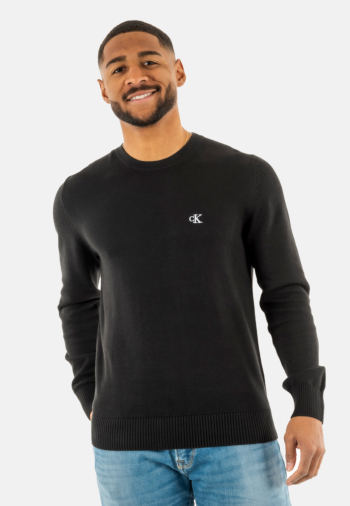 Pull leger calvin klein jeans modern crew neck beh ck black