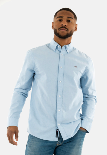 Chemise tommy jeans reg oxford c12 sugarplum blue