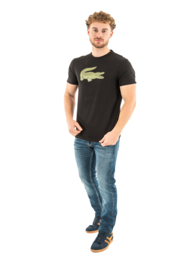 Tee shirt lacoste th2042 i6z noir/kaki