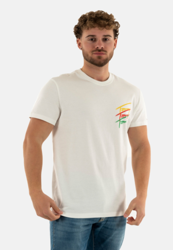 Tee shirt tommy jeans reg twisted sign ybl ecru