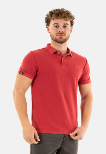 Polos superdry vint destroy polo 2di cranberry crush red