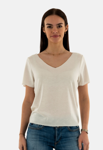 Tee shirt only hanna cloud dancer silver glitter edges