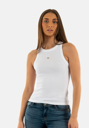 Debardeurs calvin klein jeans woven label rib tank, yaa yaa brilliant white