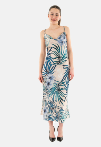 Robe guess jeans w5gk85 p7vm fiji palm print