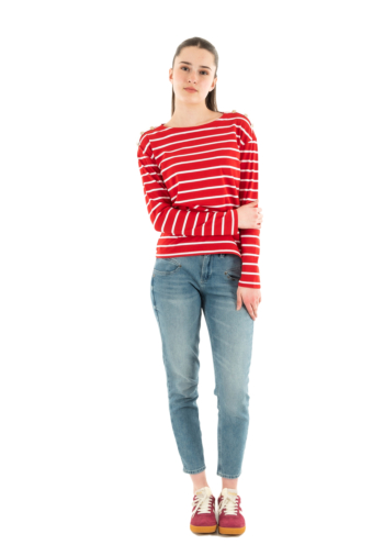 Pull leger morgan 251-tmarin off white/rouge