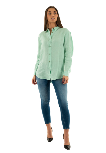 Chemisier superdry casual linen boyfrnd 2ok sea foam green