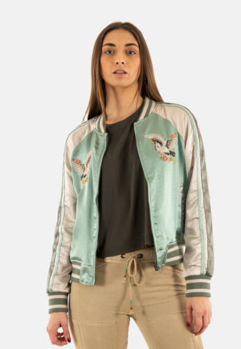 Blousons et vestes superdry suikajan embroidered bomber 1ll desert sage green