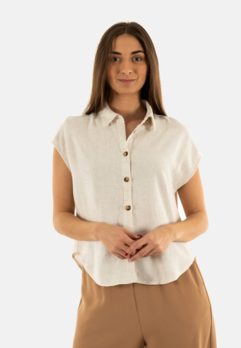 Chemisier manches courtes grace & mila perez_13104 beige