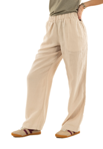 Pantalons superdry linen drawstring 2pq pumice stone beige