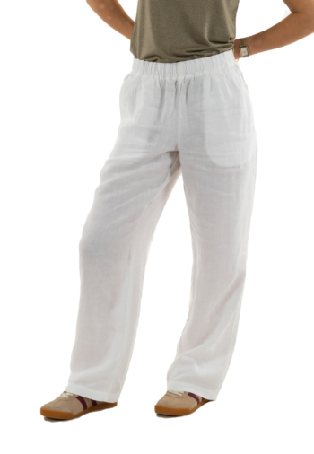 Pantalons superdry linen drawstring 04c white
