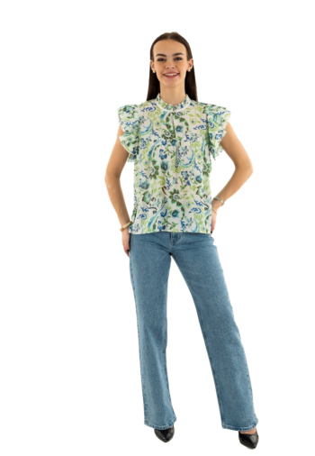 Tee shirt salsa ruffled detail print 510