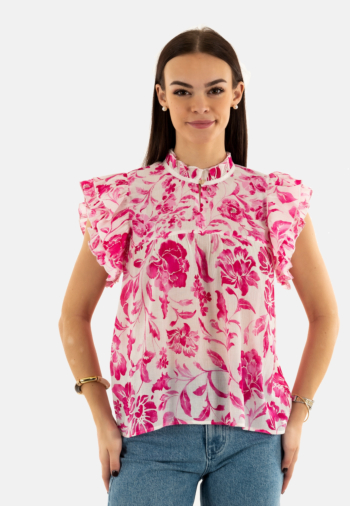 Tee shirt salsa ruffled detail print 011
