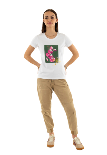 Tee shirt salsa graphic flower print 011