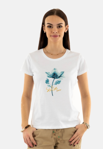 Tee shirt salsa graphic flower print 001