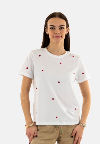 Tee shirt only ketty bright white heart