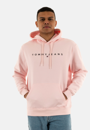 Sweat tommy jeans reg linear logo th3 precious pink