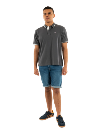 Polos tommy jeans reg tipped pt2 washed black