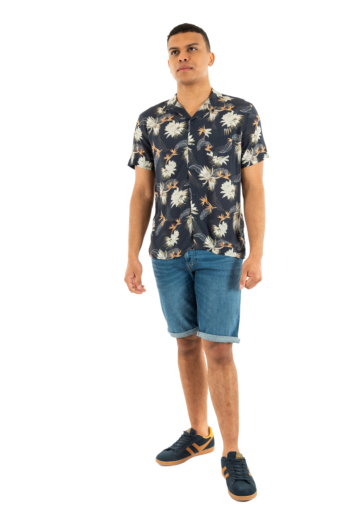 Chemise manches courtes schott rivera navy paradise