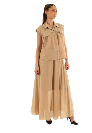 Chemisier manches courtes bsb 053-216024 sand