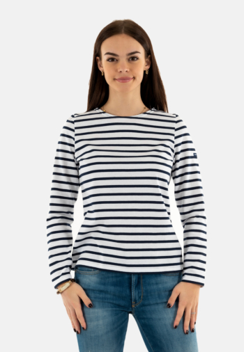 Tee shirt manches longues saint james minquidame neige/marine