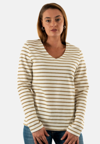 Pull hiver saint james puy cb écume/or