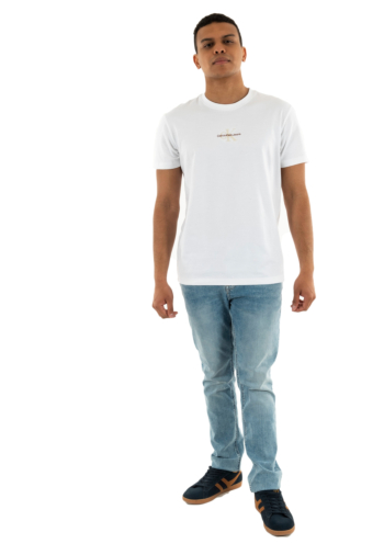 Tee shirt calvin klein jeans monologo yaf bright white