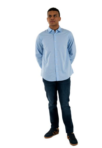 Chemise armani exchange xm000714 fb055 light blue dots
