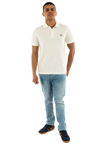Polos fred perry plain y45 lghecru/cinnamon
