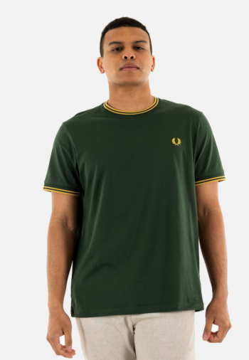 Tee shirt fred perry m1588 y22 crt grn/hnycmb