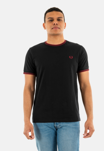Tee shirt fred perry m1588 y42 black/burnt red