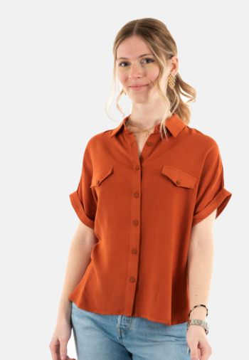 Chemisier manches courtes lola espeleta ch180s25 343 terracotta