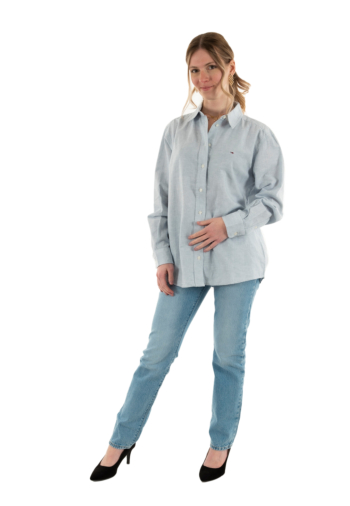 Chemisier tommy jeans rlx linen 0a8 colorado blue / stripe