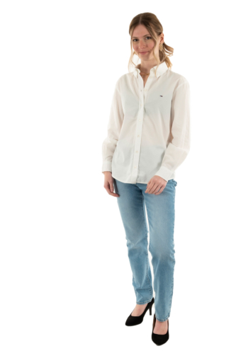 Chemisier tommy jeans reg pinstripe po ybl ecru
