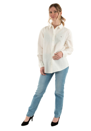 Chemisier tommy jeans rlx linen ybl ecru